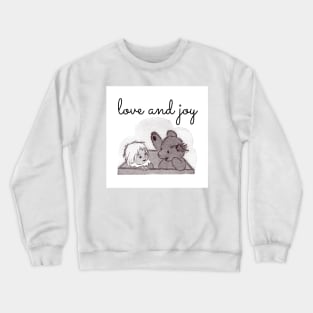 LOVE AND JOY TEDDY BEAR A DOLL BLACK AND WHITE Crewneck Sweatshirt